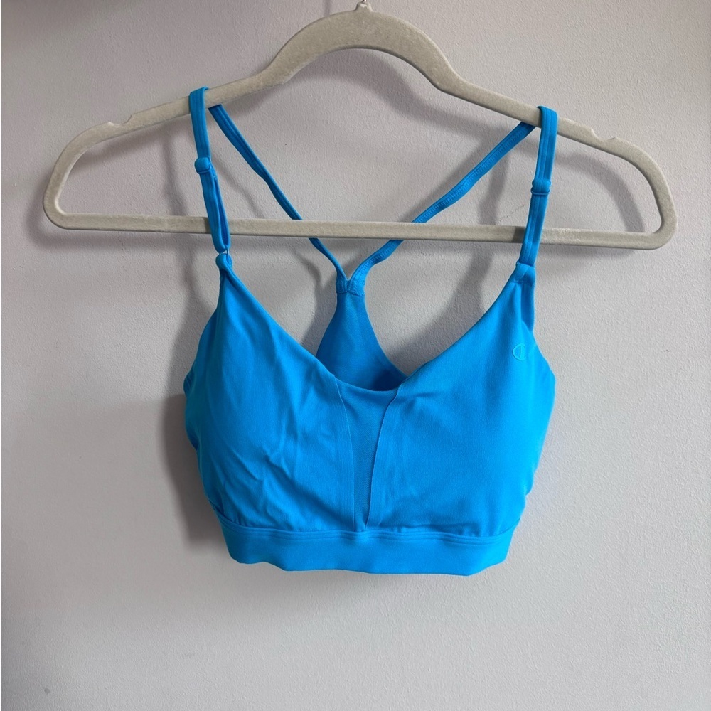 Champion Blue Adjustable-Strap Light Support Sports Bra